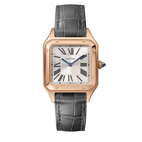 Cartier De Santos Dumont Premium RoseGold White Dial Unisex Watch - Therealtime
