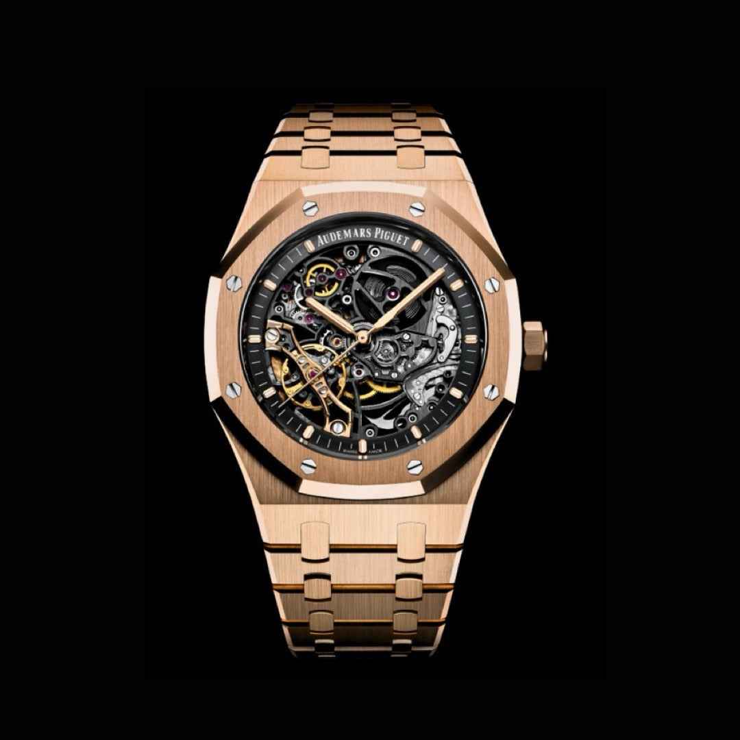 Audemars Piguet Royal Oak Rose Gold 41mm Double Balance Wheel Openwork Skeleton Dial Automatic Men’s Watch