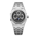 Audemars Piguet Perpetual Calendar Open Worked Silver Black Dial Automatic Mens Watch - Therealtime