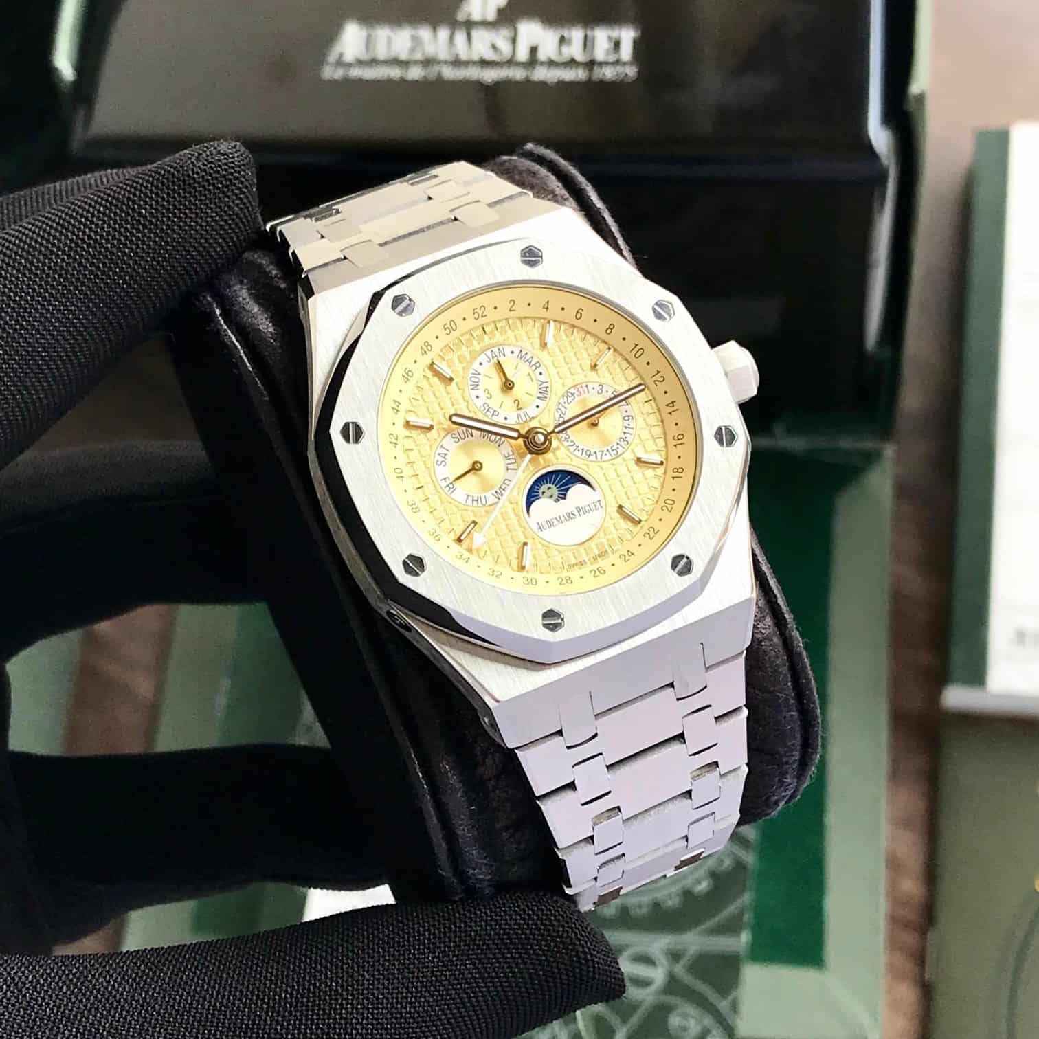 Audemars Piguet Royal Oak Perpetual Calendar Yellow Dial Limited Edition Automatic Mens Watch