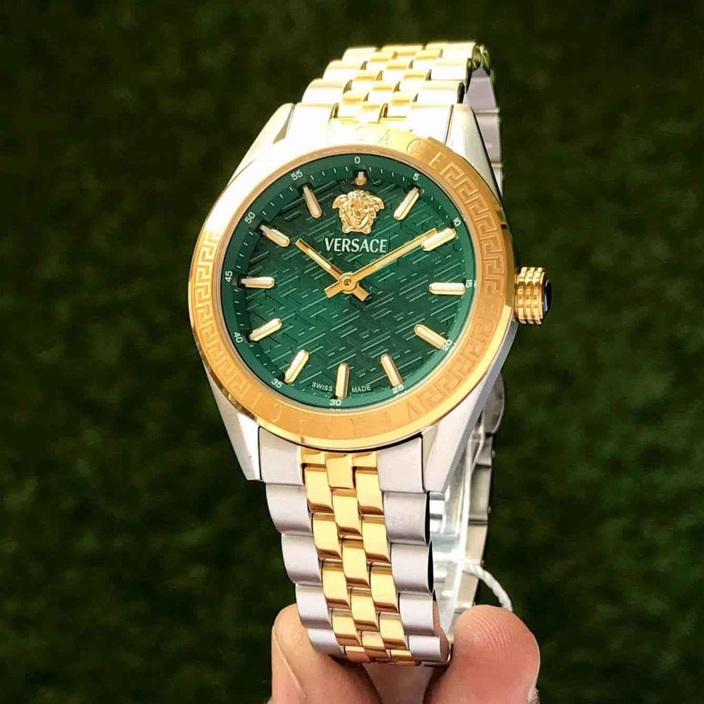 Versace V-Cody Lady Japanese Two Tone Green Dial Women’s Watch