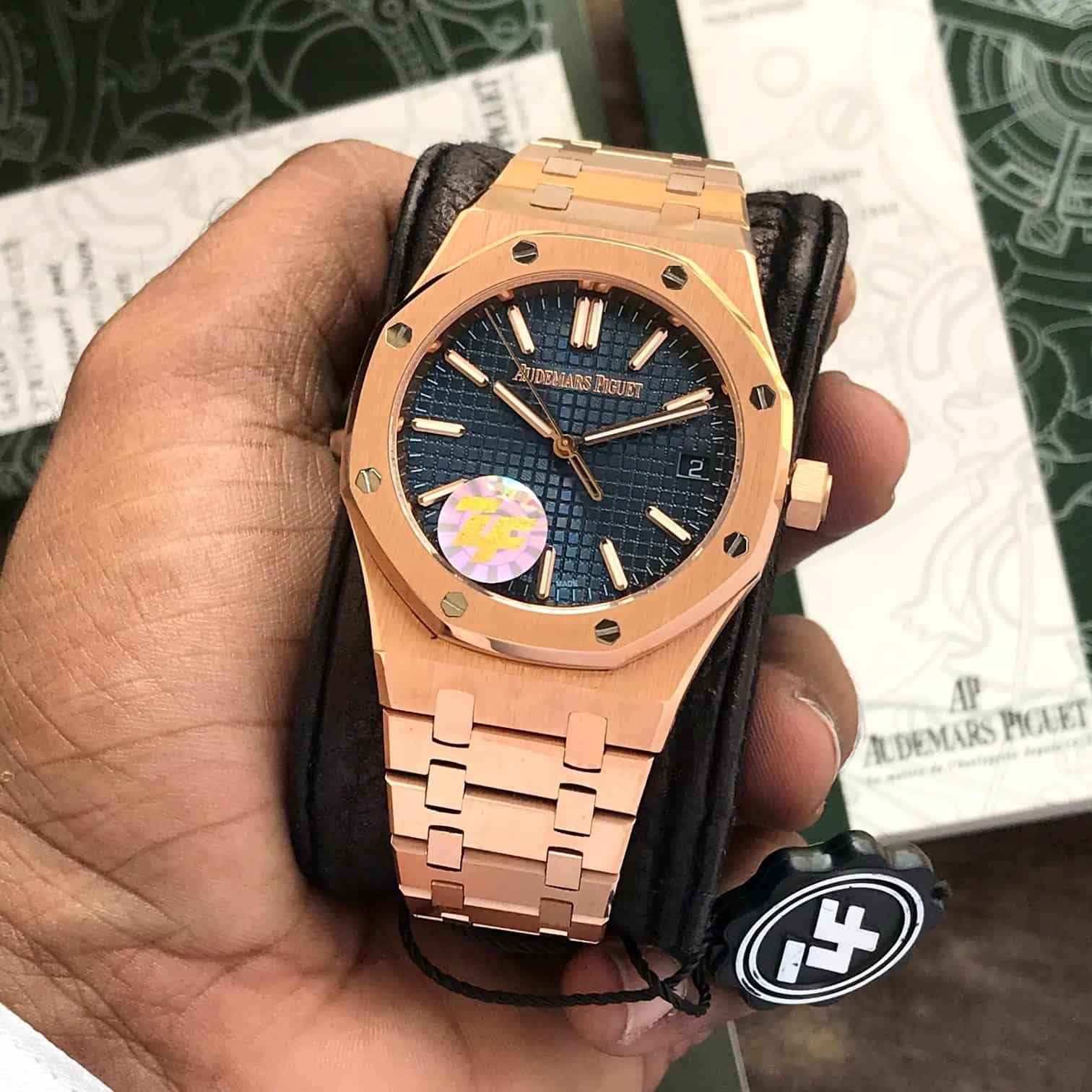 Audemars Piguet Royal Oak Offshore Rosegold Black Blue Metal Chain Swiss ETA 1:1 Automatic Movement Men’s Watch