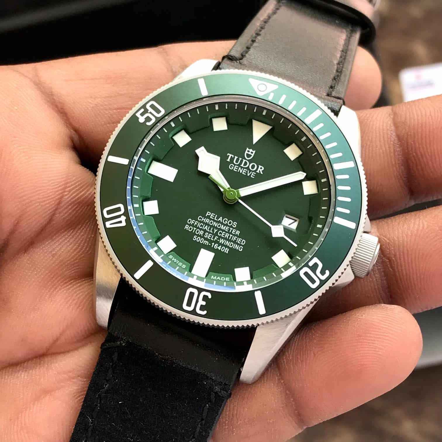 Tudor Pelagos Japanese Automatic Green Dial Mens Watch