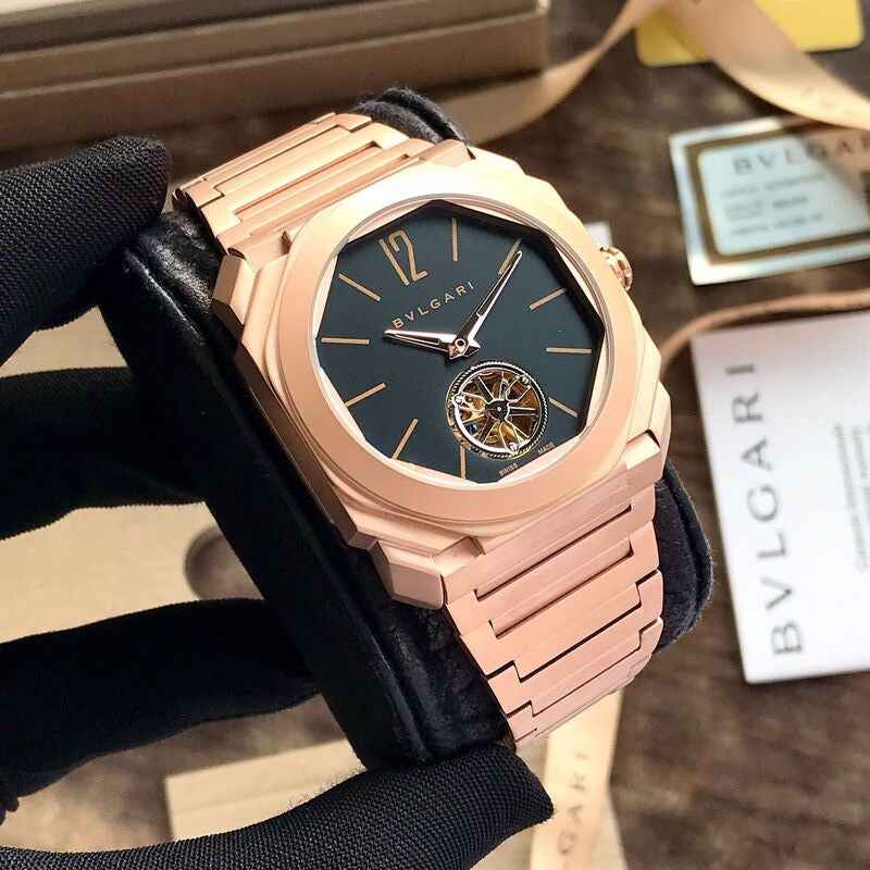 BULGARI Octo Finissimo Tourbillion RoseGold Black Dial Automatic Mens Watch