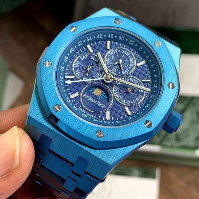 Audemars Piguet’s New Royal Oak Perpetual Calendar watch Blue Dial Automatic Mens Watch