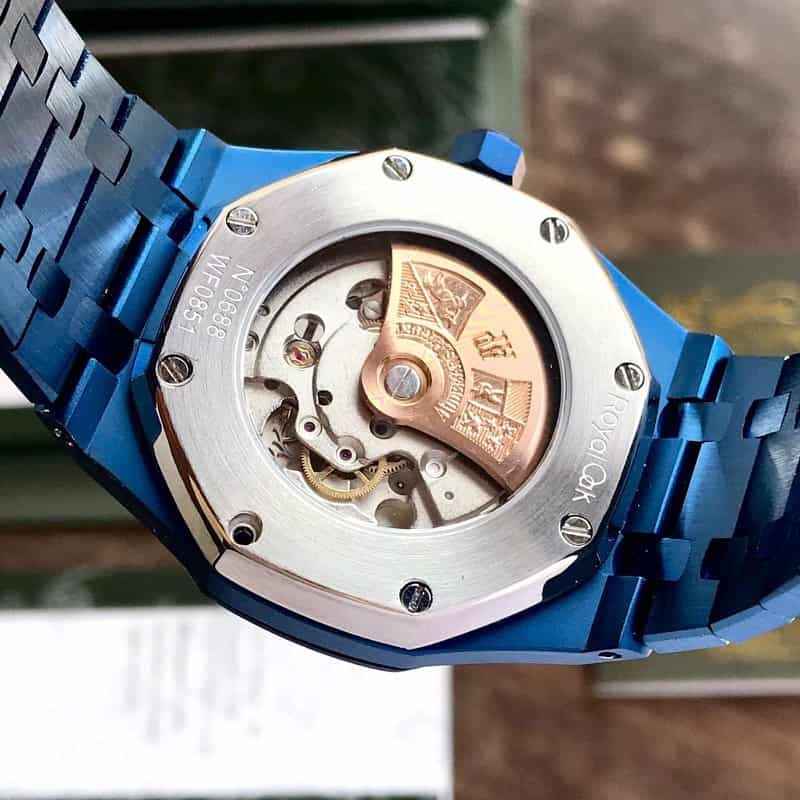 Audemars Piguet Royal Oak Double Balance Wheel Open worked Full Blue Skeleton Dial Automatic Mens Watch - Therealtime
