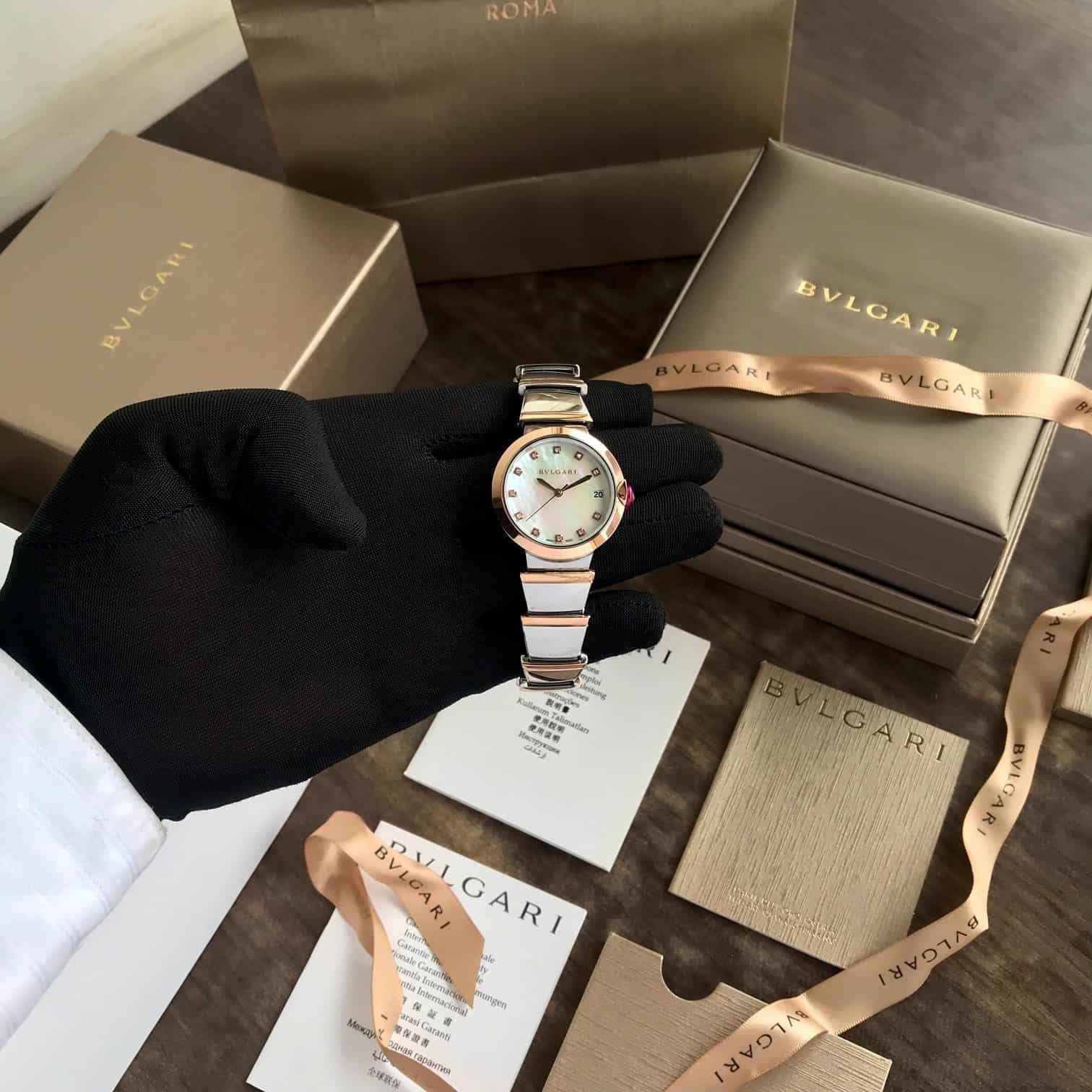 Bvlgari Lvcea White Mother of Pearl Dial Premium Womens Watch - Therealtime