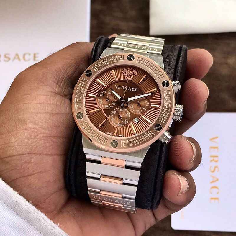 VERSACE Chronograph VEZ900421 Rosegold Dial Men Watch