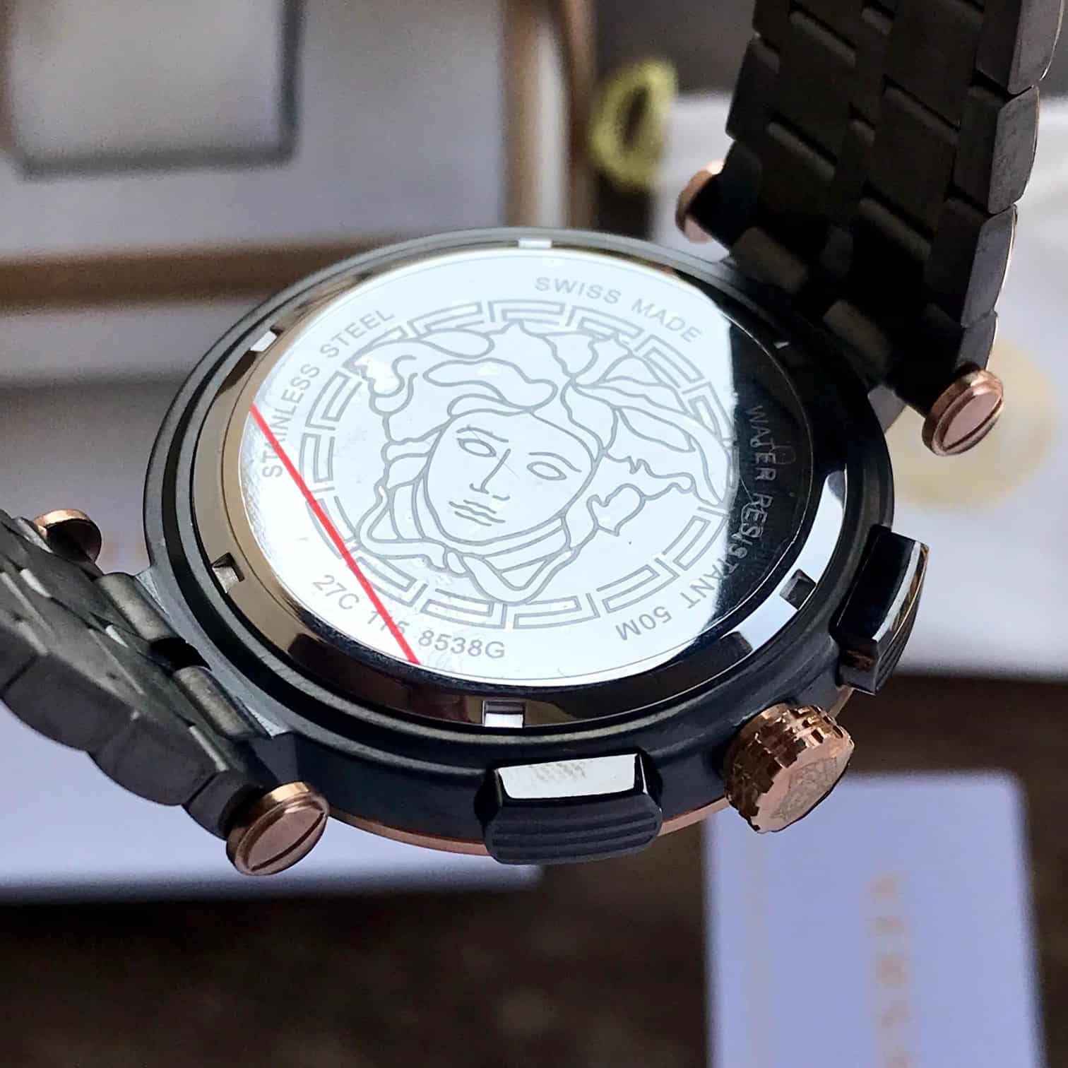 Versace 8538G Stainless Steel Black Japanese Mens Watch