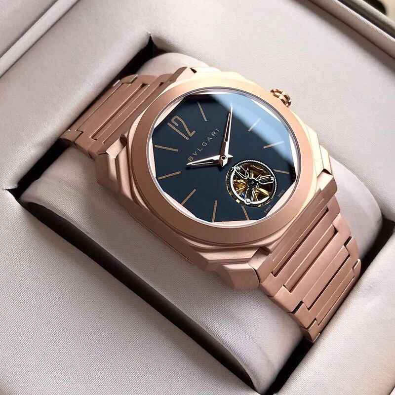 BULGARI Octo Finissimo Tourbillion RoseGold Black Dial Automatic Mens Watch