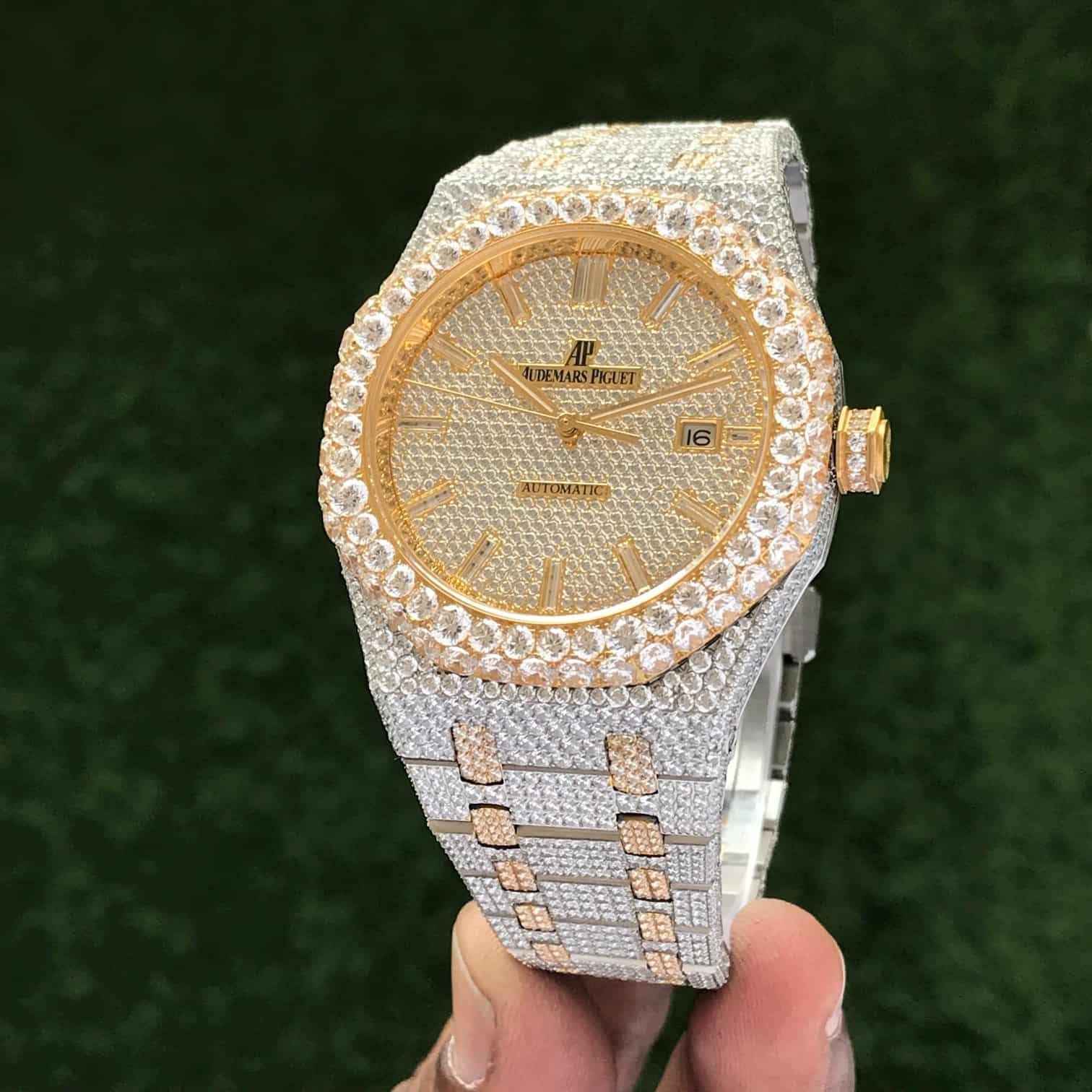 Audemars Piguet Royal Oak OffShore Ice Out Full Diamond Body Swiss ETA Automatic Mens Watch