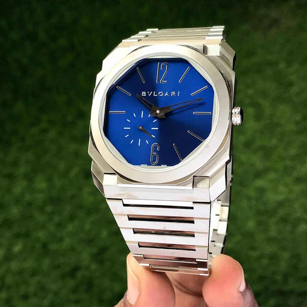 Bvlgari Octo Finissimo Silver Blue Pure Swiss ETA Automatic Machinery Slim Men’s Watch
