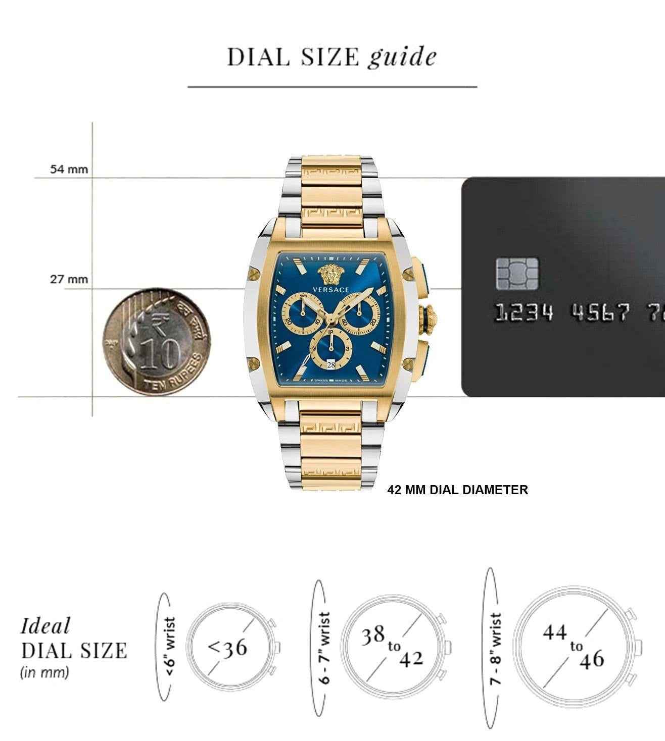 Versace VE6H00723 Two Tone Blue Dial Japanese Quartz Mens Watch