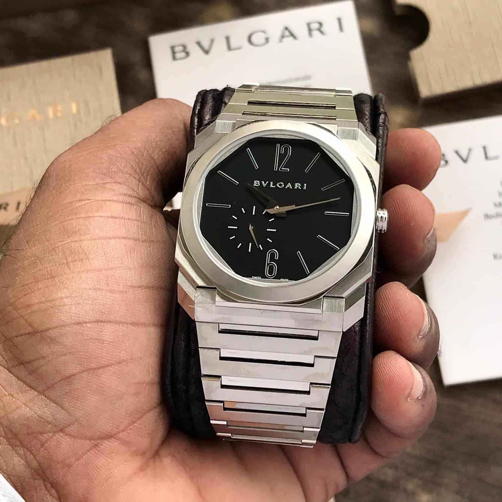 Bvlgari Octo Finissimo Silver Black Pure Swiss ETA Automatic Machinery Slim Men’s Watch