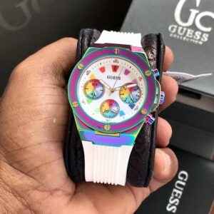 Guess Athena GW0030L6 White Dial White Rubber Strap Women Watch