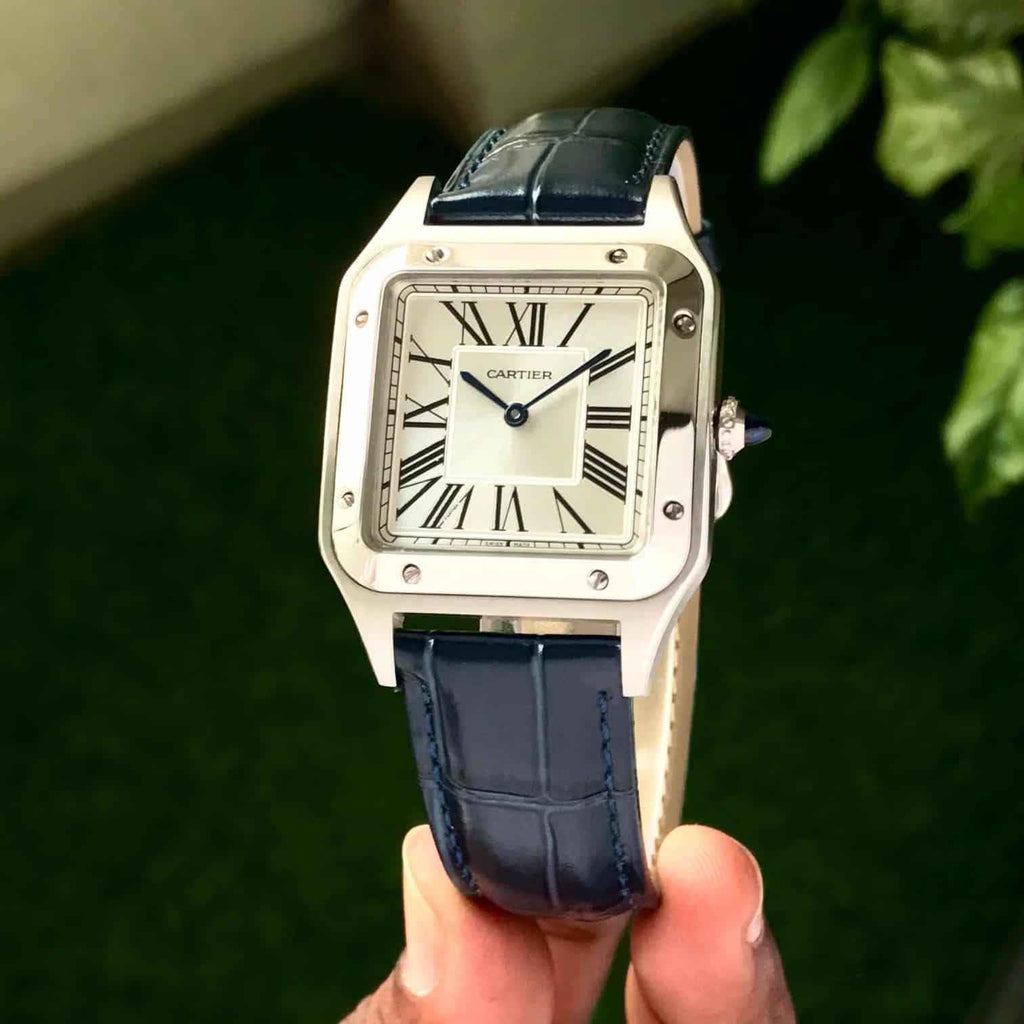 Cartier Santos Dumont Premium Silver White Dial Unisex Watch - Therealtime
