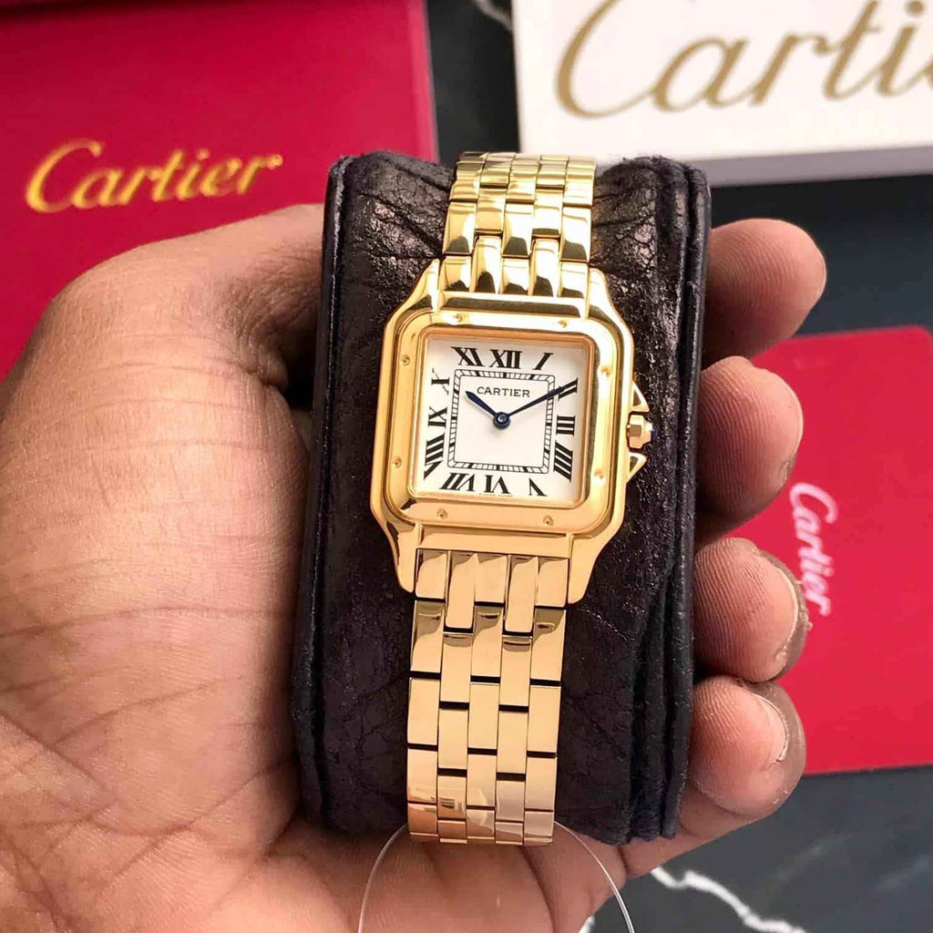 Cartier Panthere De Cartier Gold White Dial Japanese Quartz Women’s Watch - Therealtime