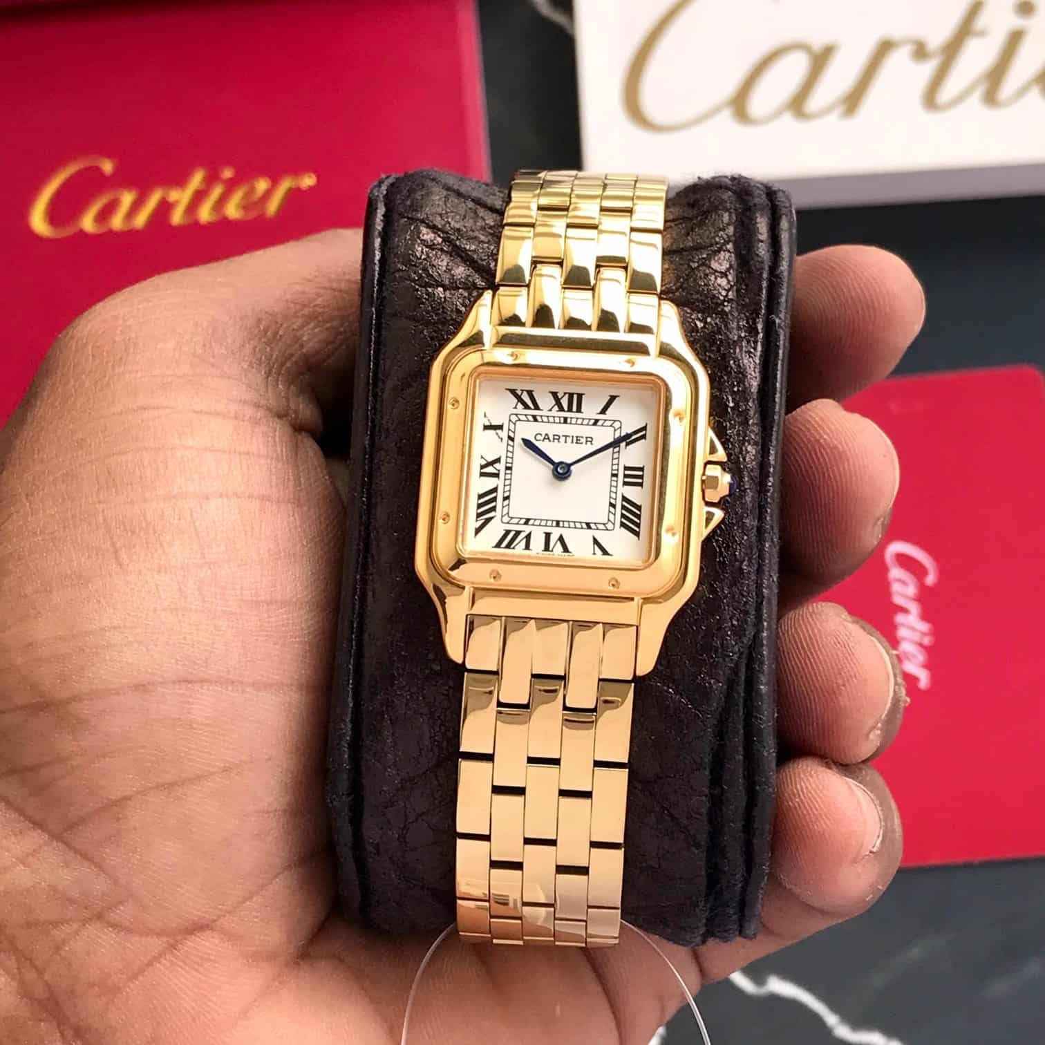 Cartier Panthere De Cartier Gold White Dial Japanese Quartz Women’s Watch - Therealtime