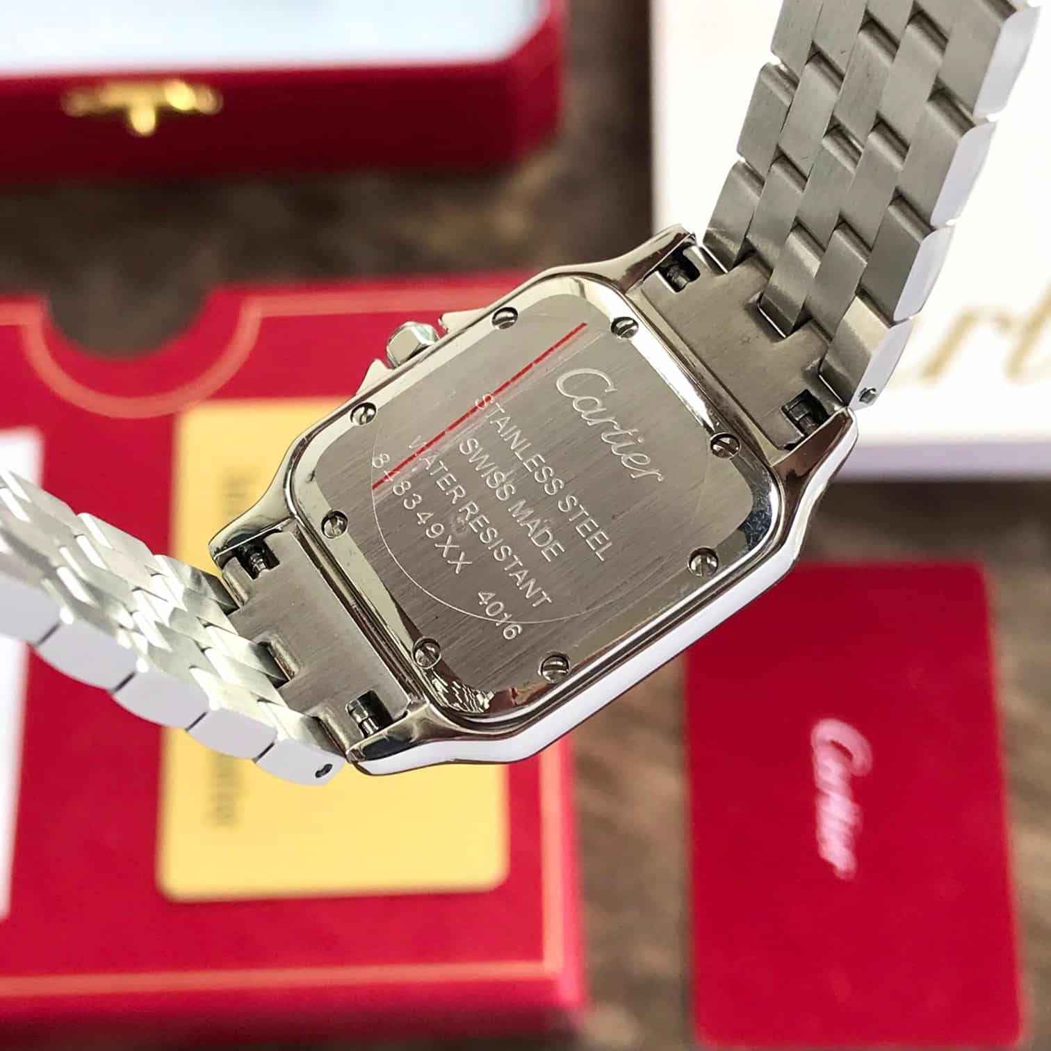 Cartier De Panthere Silver White Dial Premium Stainless Steel Womens Watch - Therealtime