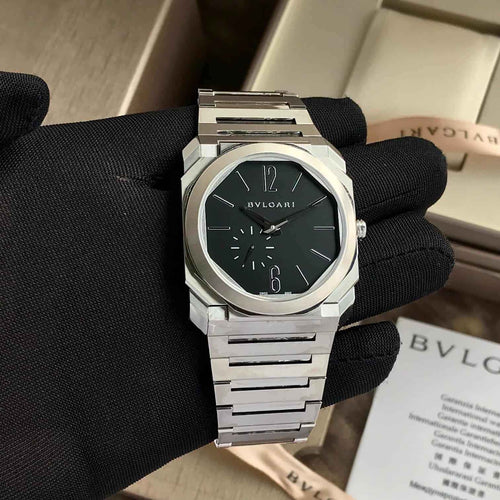 Bvlgari Octo Finissimo Silver Black Pure Swiss ETA Automatic Machinery Slim Men’s Watch
