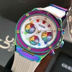 Guess Athena GW0030L6 White Dial White Rubber Strap Women Watch