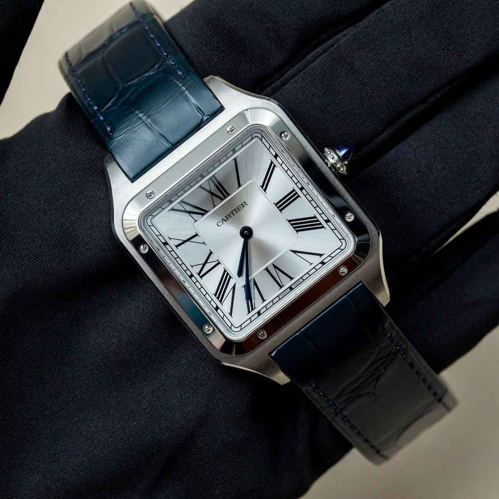 Cartier Santos Dumont Premium Silver White Dial Unisex Watch - Therealtime