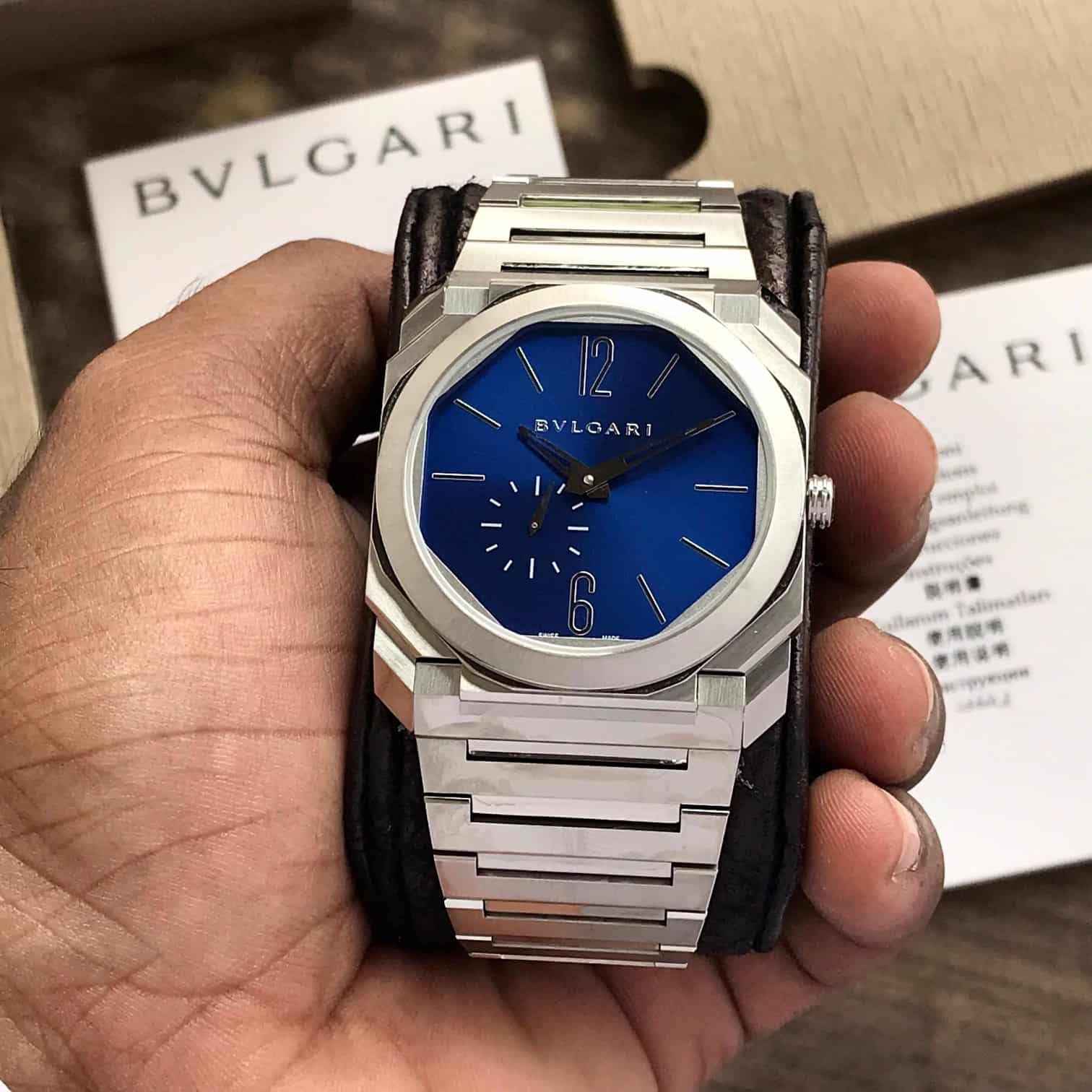 Bvlgari Octo Finissimo Silver Blue Pure Swiss ETA Automatic Machinery Slim Men’s Watch