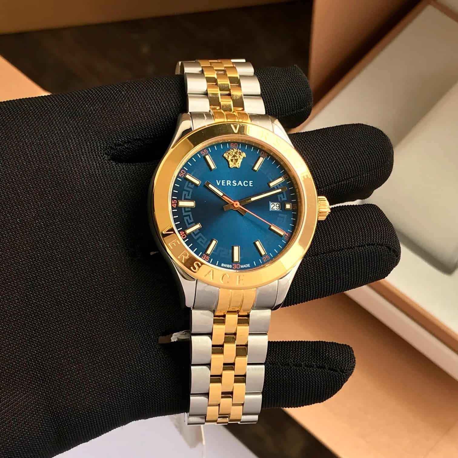 Versace VEVK00520 Men’s Blue Analog Stainless Steel Authentic Quality Men’s Watch