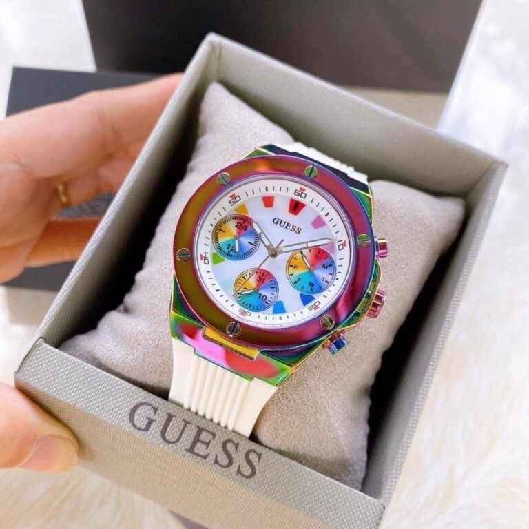 Guess Athena GW0030L6 White Dial White Rubber Strap Women Watch