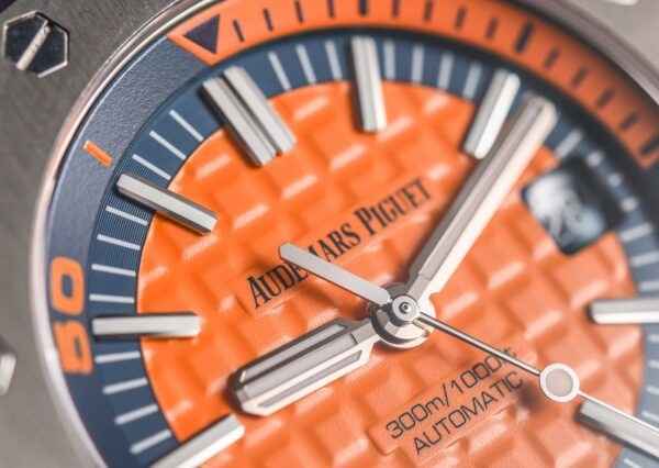 Audemars Piguet Royal Oak Offshore Stainless Steel Orange Dial Automatic Mens Watch - Therealtime